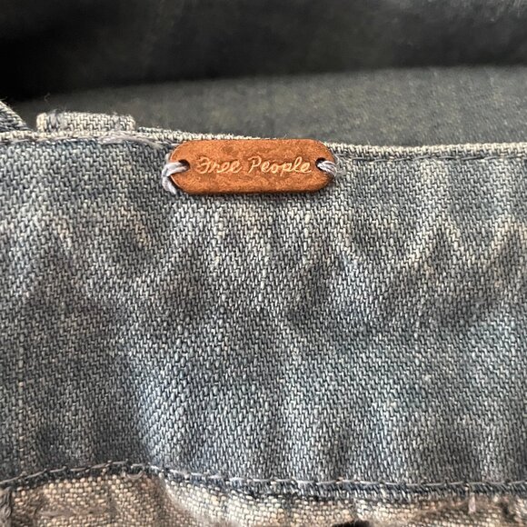 Free People Halter Denim Mini Dress – Medium – Button-Front, Open Back - Picture 11 of 12